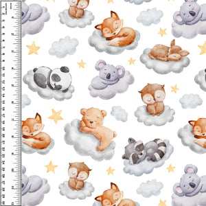 Sleepy Cloud Animals Toddler Blanket