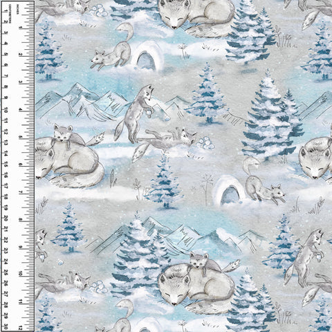 Snow Fox Stone Throw Blanket