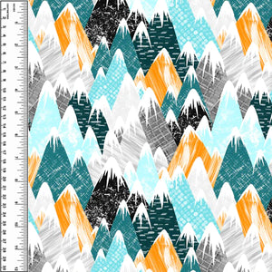 Teal Mountains Toddler Blanket