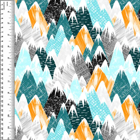 Teal Mountains Toddler Blanket