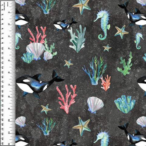 PREORDER Under The Sea Charcoal Blanket