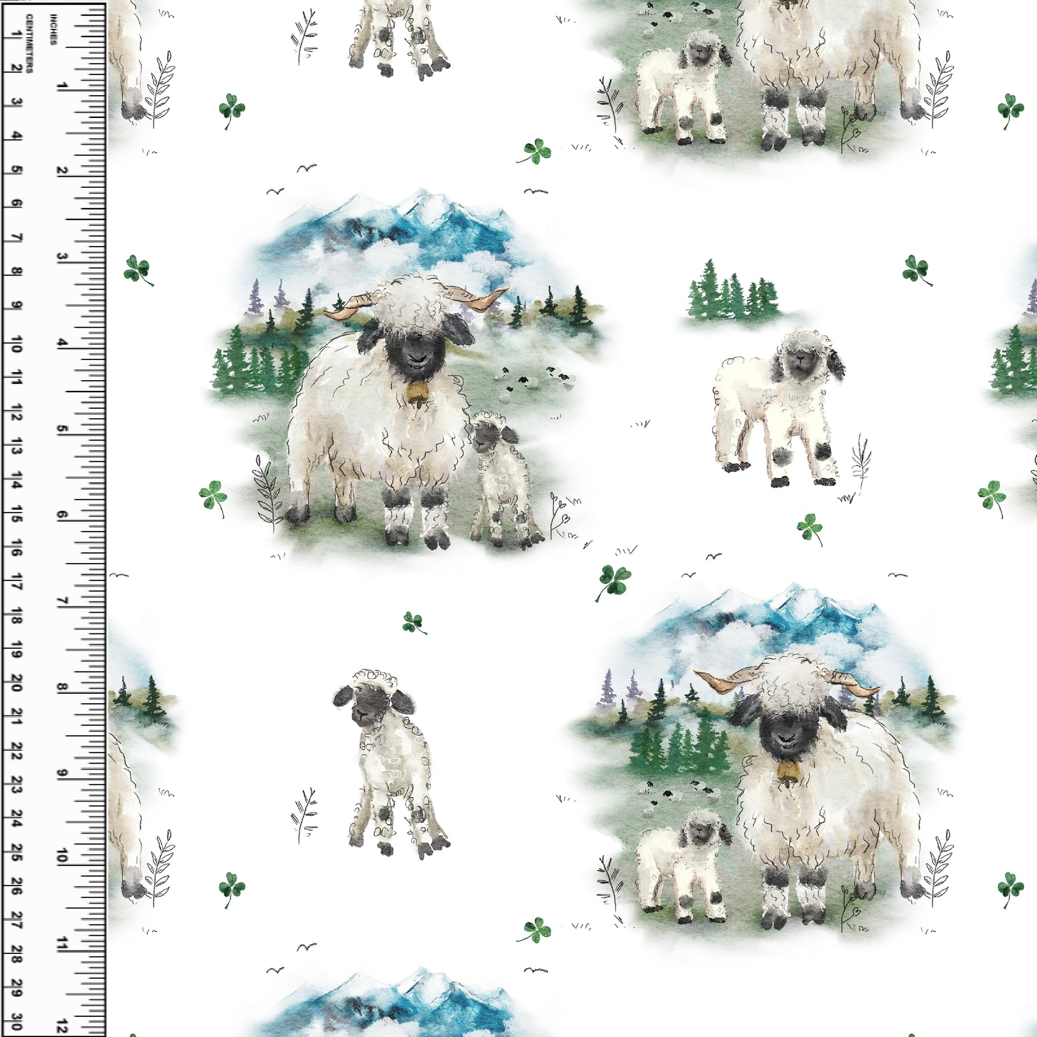 PREORDER Valais Sheep on White Toddler Blanket