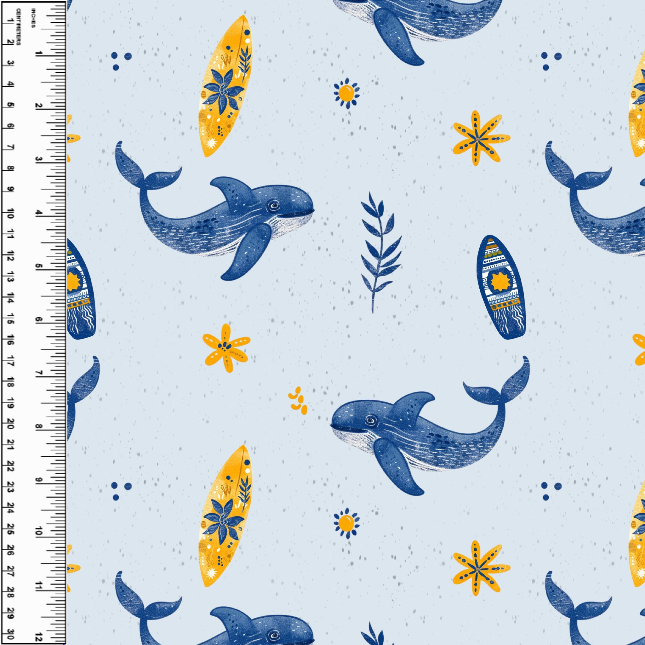 Whale & Surf Board Toddler Blanket