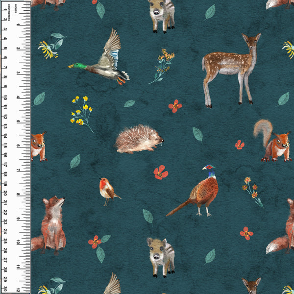 Wildlife on Steel Toddler Blanket