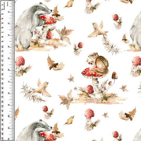 PREORDER Woodland Badger Mushroom Toddler Blanket