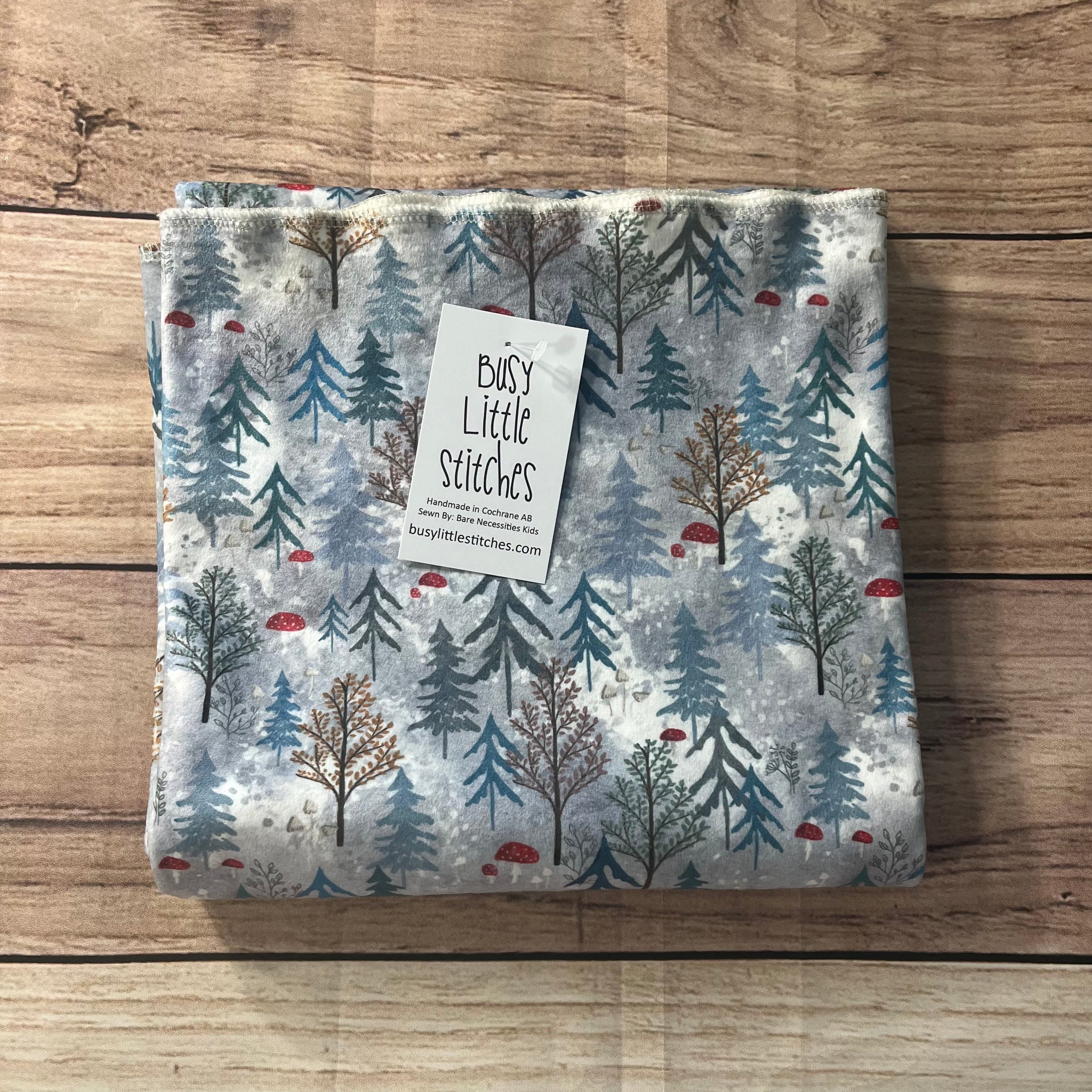 PREORDER Mushroom Forest Grey Toddler Blanket