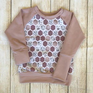 3-6 Years Dusty Rose Hex Grow With Me Sweater