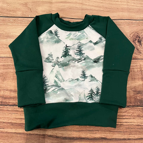 3-12 Month Hazy Forest Green Grow With Me Sweater