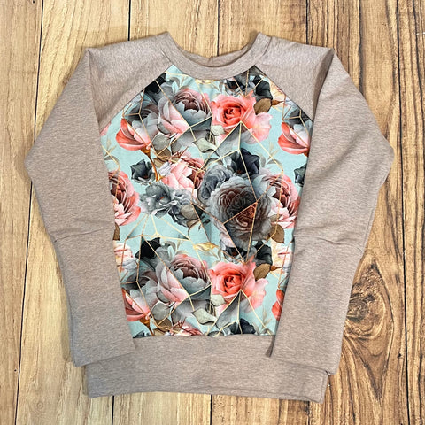 6-8 Year Geo Floral Grow With Me Sweater