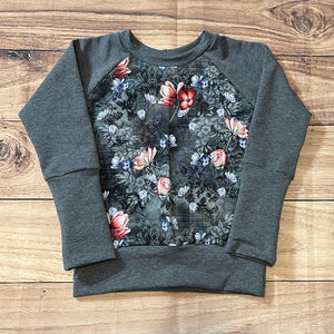 3-6 Years Steampunk Floral Grow With Me Sweater