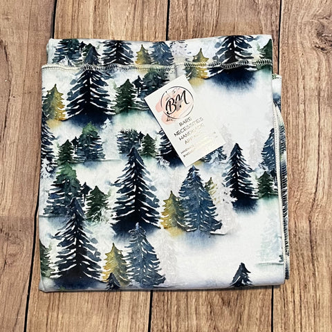 PREORDER Moody Blue Green Trees Blanket