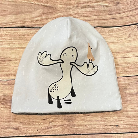 3+ Adult Small Beanie Scandi Moose Panel