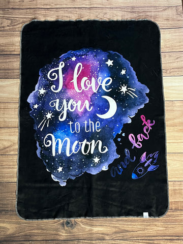 PREORDER Moon & Back Galaxy Toddler Blanket