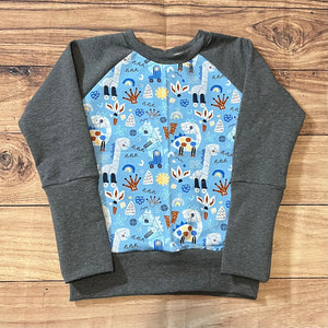 6-8 Year Dinosaur Robots Grow With Me Sweater