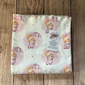 PREORDER Bunny Umbrella Pink Toddler Blanket