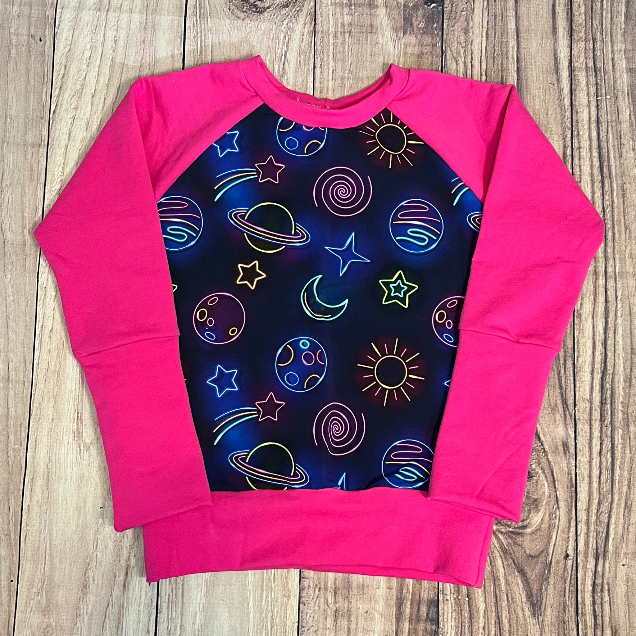 6-8 Year Neon Space Grow With Me Sweater