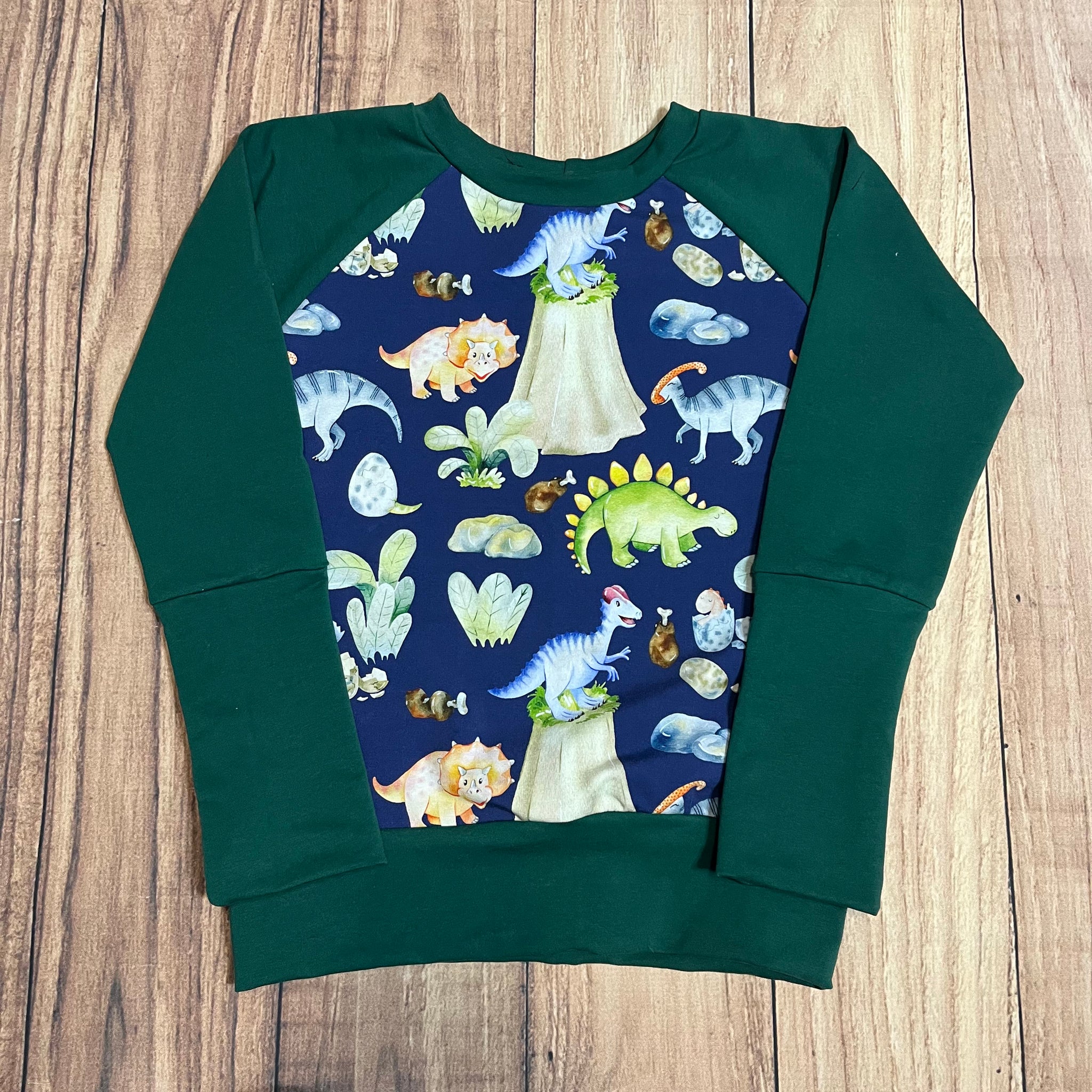 6-8 Year Dinosaur Snack Grow With Me Sweater