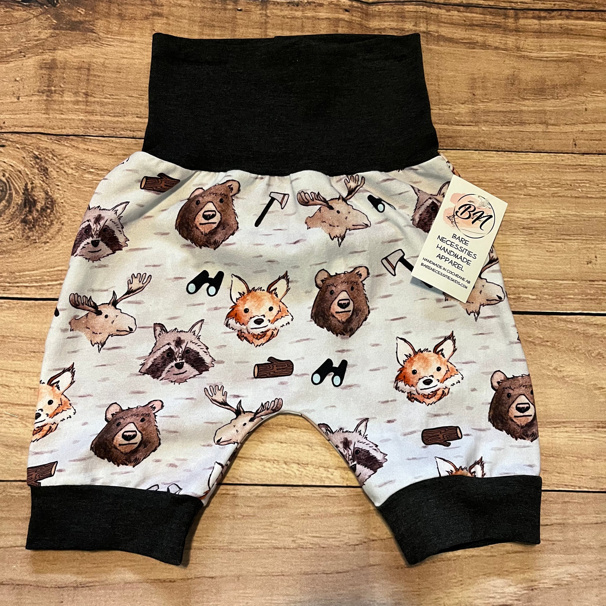 3-6 Year Forest Faces Bunny Bottom Shorts