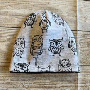 6-12 Month Beanie Scribble Owls