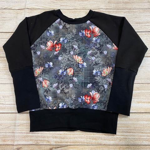 6-8 Year Steampunk Floral Grow With Me Sweater