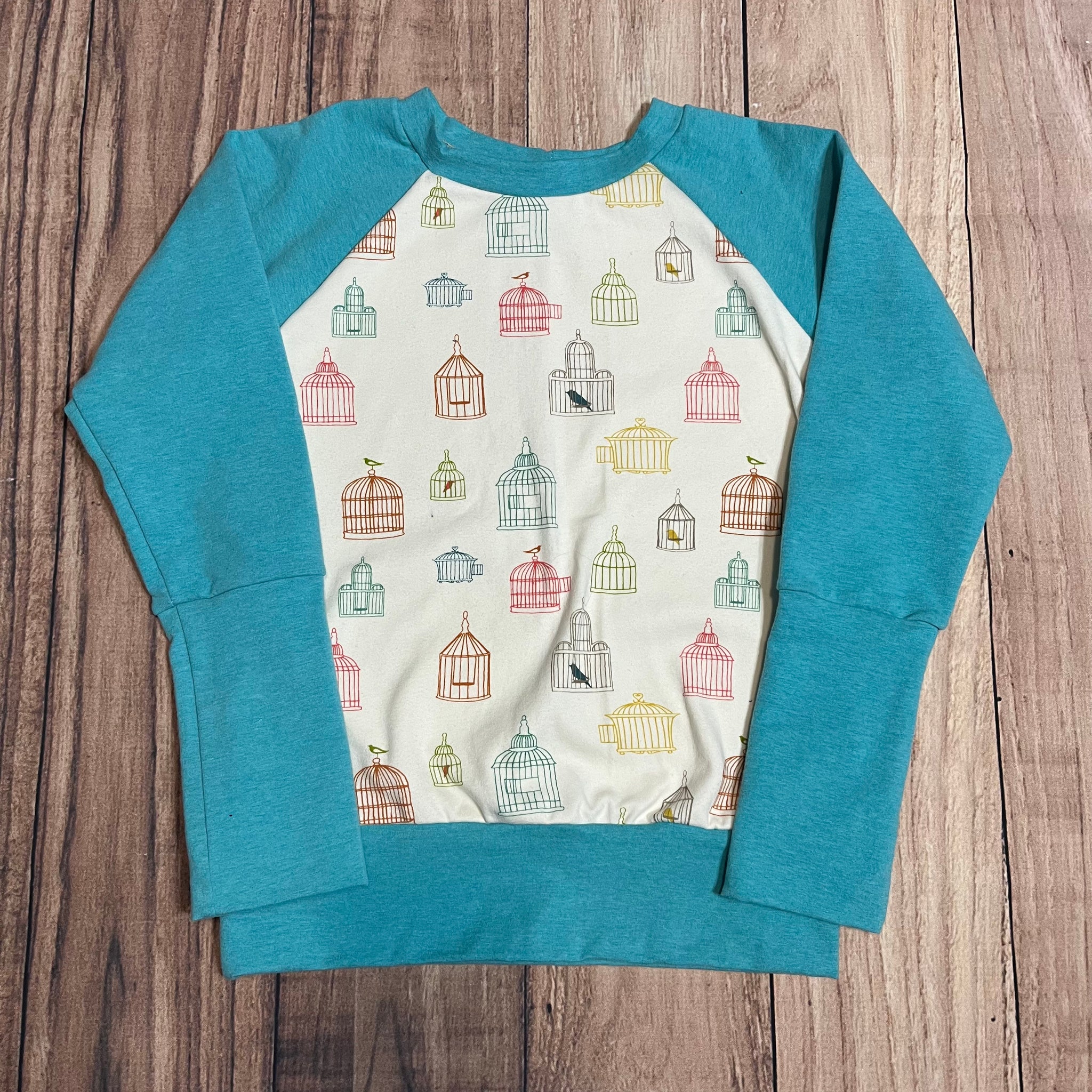 6-8 Year Birch Bird Cages Grow With Me Sweater