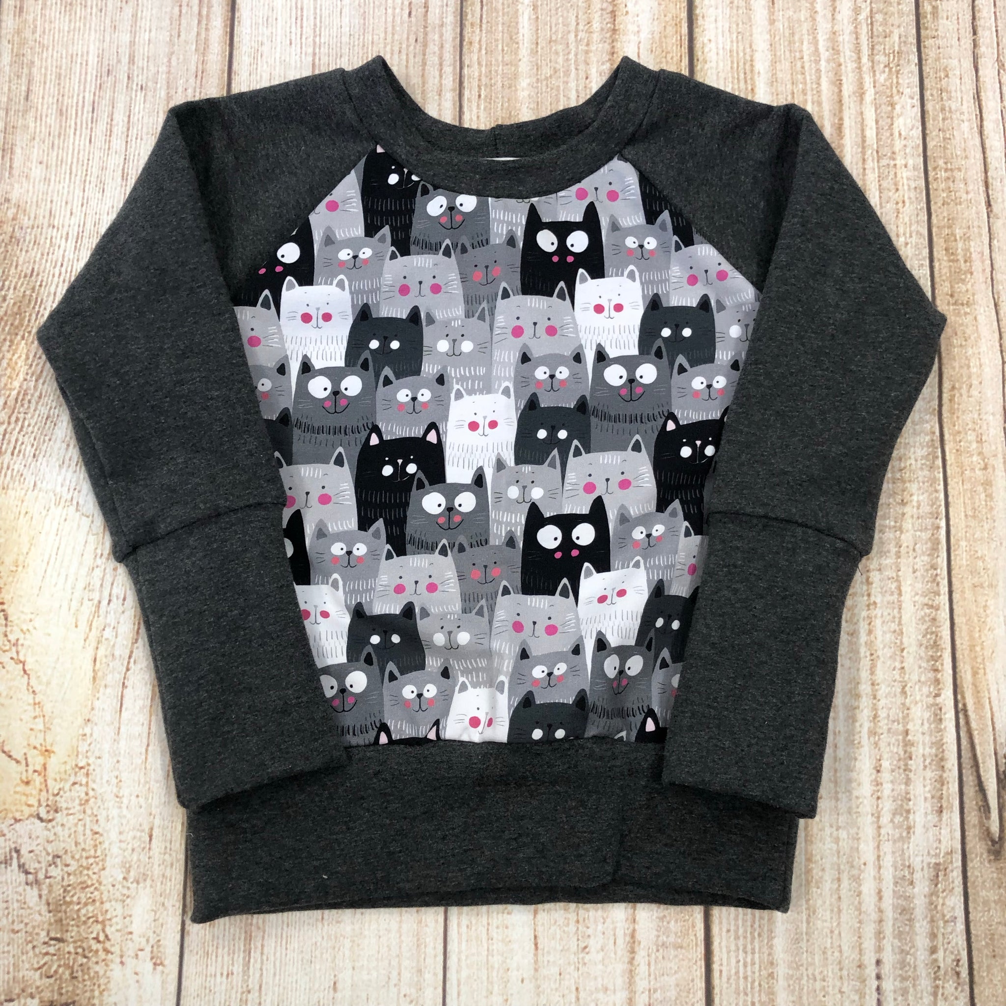 3-6 Years Stacked Kittens Grow With Me Sweater