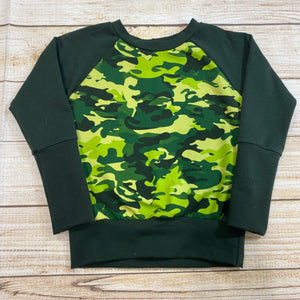 6-8 Year Green Camouflage Grow With Me Sweater