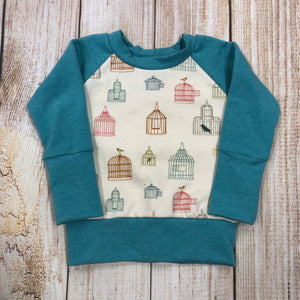 3-12 Month Birch Bird Cages Grow With Me Sweater