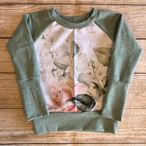 3-6 Years Brick Bloom Grow With Me Sweater